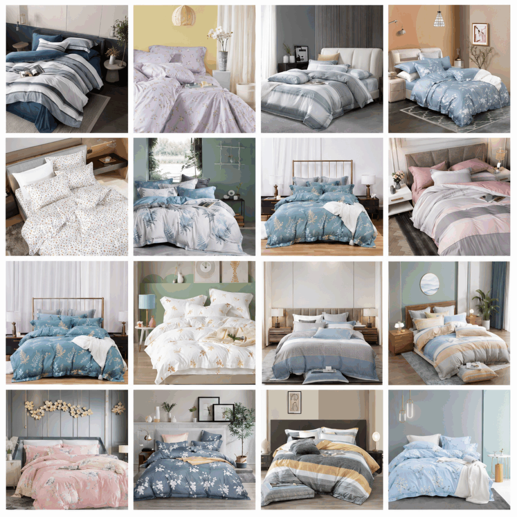 Bộ chăn ga lụa tencel mịn mát, nhiều màu sáng dịu