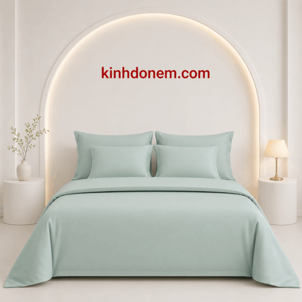 Bộ chăn ga gối cao cấp Tencel Lenzing mềm mịn thoáng mát sang trọng cho phòng ngủ hiện đại