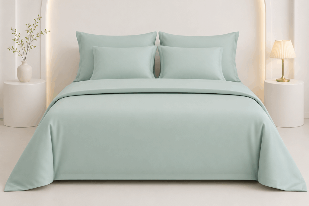 Bộ chăn ga gối cao cấp Tencel Lenzing mềm mịn thoáng mát sang trọng cho phòng ngủ hiện đại