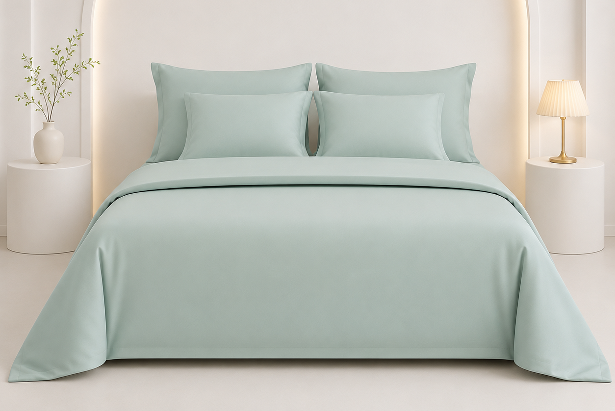 Bộ chăn ga gối cao cấp Tencel Lenzing mềm mịn thoáng mát sang trọng cho phòng ngủ hiện đại