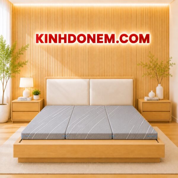 Nệm bông ép gấp 3 Fairy 9P áo gấm cao cấp thiết kế sang trọng chắc chắn và tiện lợi cho phòng ngủ hiện đại