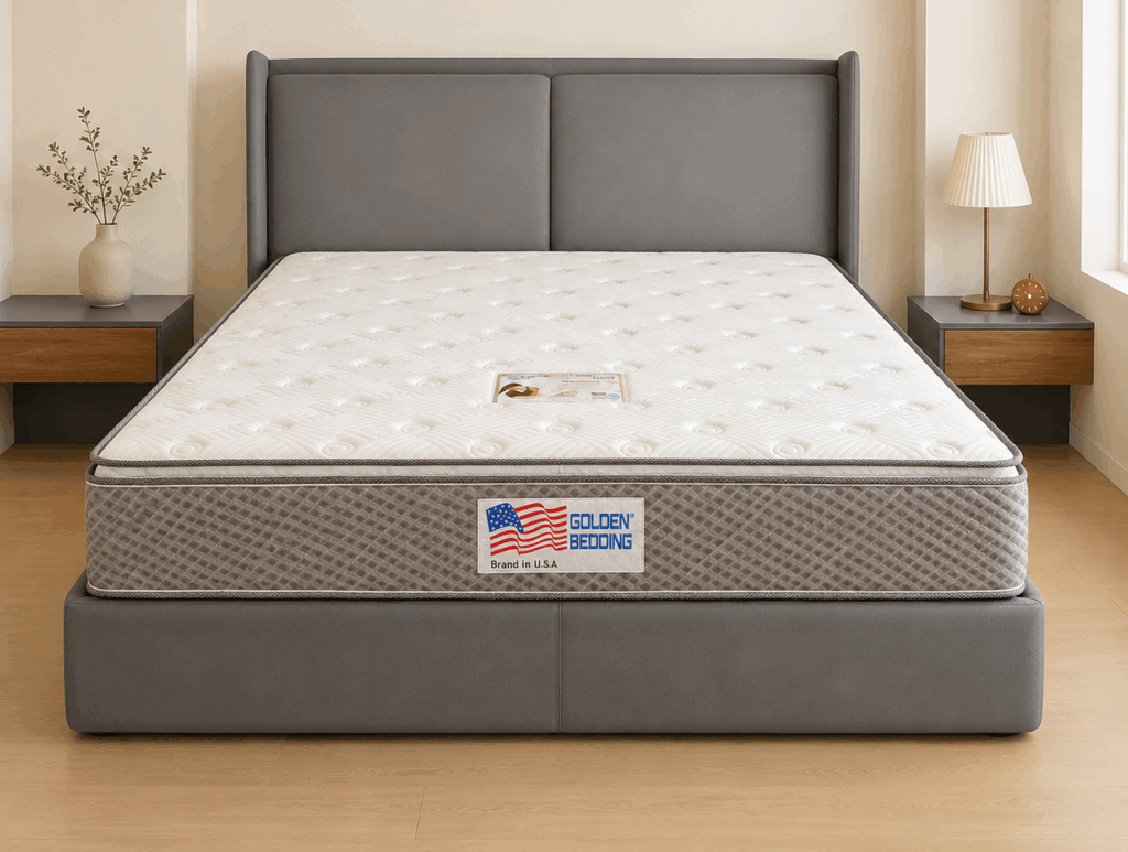 Nệm lò xo túi American Việt Mỹ 3 viền cao cấp với thiết kế sang trọng, nâng đỡ cơ thể êm ái và chống rung hiệu quả