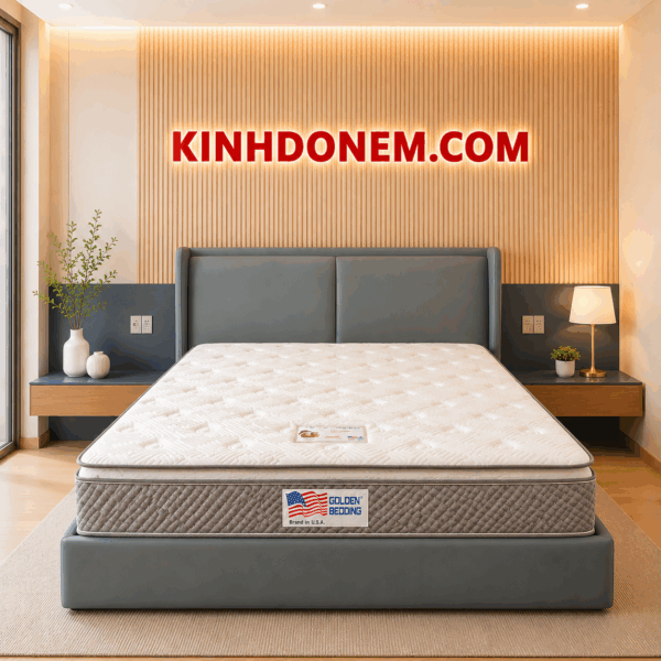 Nệm lò xo túi American Việt Mỹ 3 viền cao cấp với thiết kế sang trọng, nâng đỡ cơ thể êm ái và chống rung hiệu quả