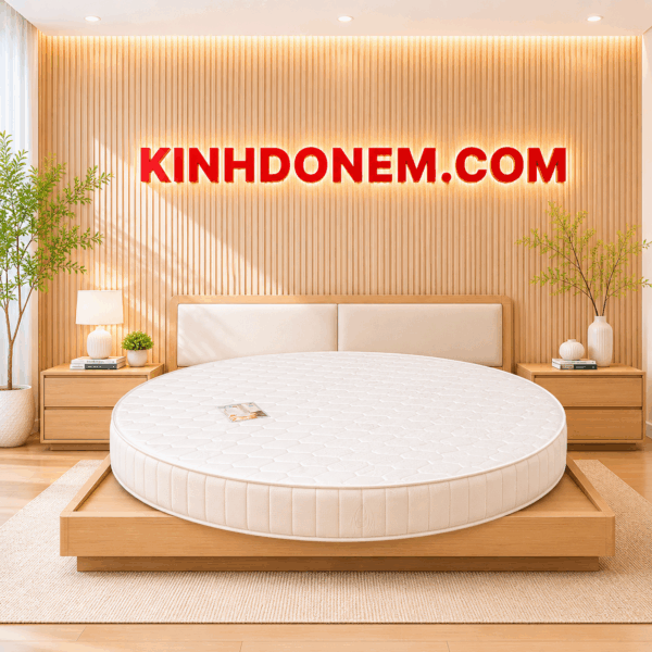 Nệm Lò Xo Túi Tròn Việt Mỹ 2 viền cao cấp với thiết kế sang trọng, đàn hồi tốt và nâng đỡ cơ thể tối ưu