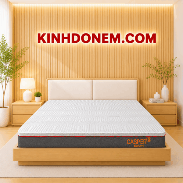 Nệm Foam Cứng Cao Cấp Casper Việt Mỹ thiết kế hiện đại, nâng đỡ chắc chắn, phù hợp phòng ngủ gia đình và khách sạn