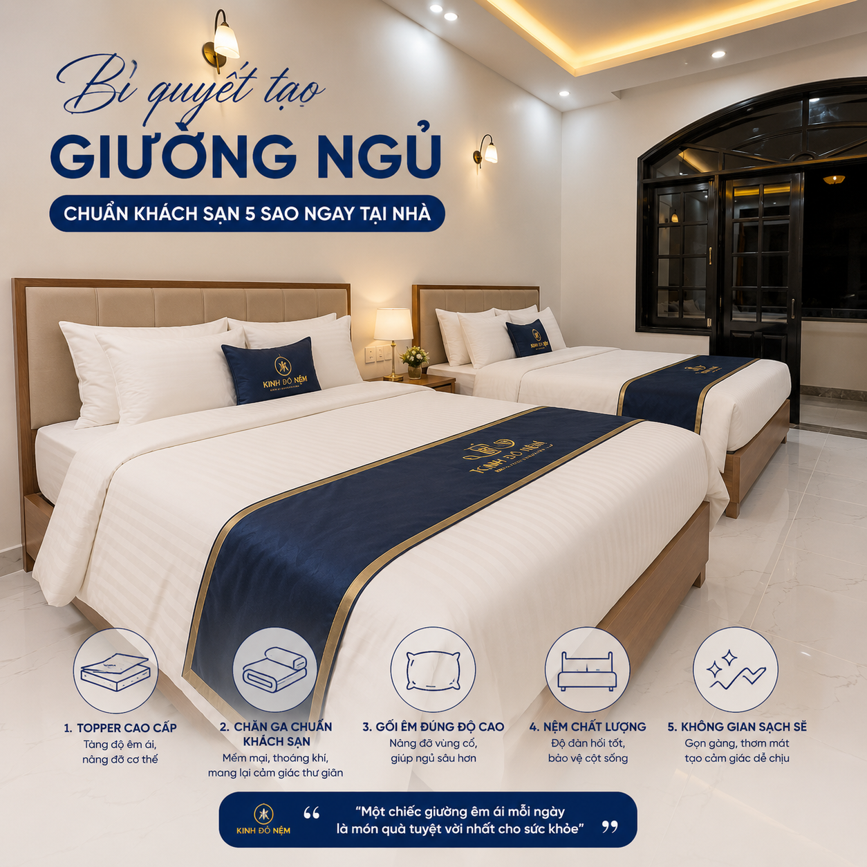 Phòng ngủ khách sạn 5 sao sẽ như thế nào