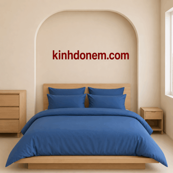 Bộ chăn ga khách sạn Cotton T300 màu trắng cao cấp mềm mại, thiết kế sang trọng chuẩn khách sạn 4 sao