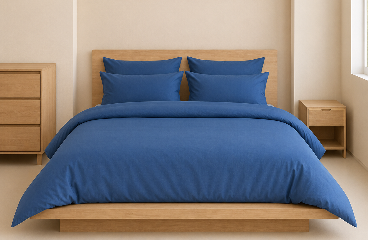 Bộ chăn ga khách sạn Cotton T300 màu trắng cao cấp mềm mại, thiết kế sang trọng chuẩn khách sạn 4 sao