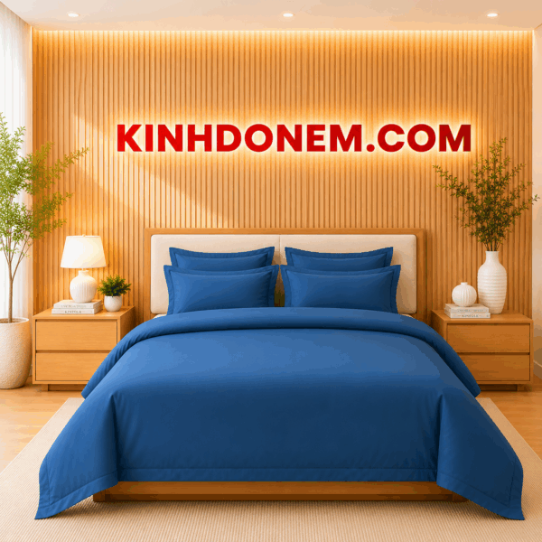 Bộ chăn ga khách sạn Cotton T300 màu trắng cao cấp mềm mại, thiết kế sang trọng chuẩn khách sạn 4 sao