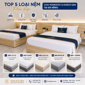 Nệm khách sạn và homestay cao cấp được lắp đặt cho công trình lưu trú tại Đà Nẵng