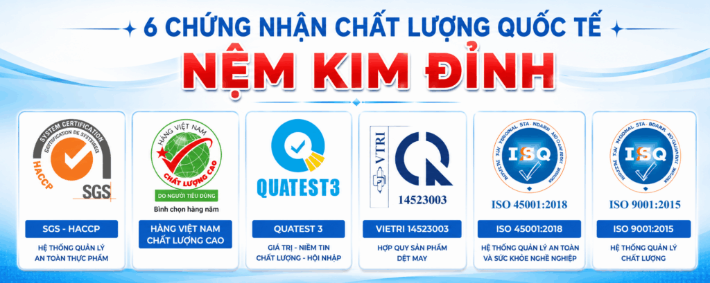 Nệm Kim Đỉnh chất lượng cao, phân phối toàn quốc