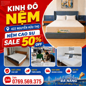 Luxury foam mattress sale in Da Nang with modern bedroom setup and premium bedding showroom in Vietnam