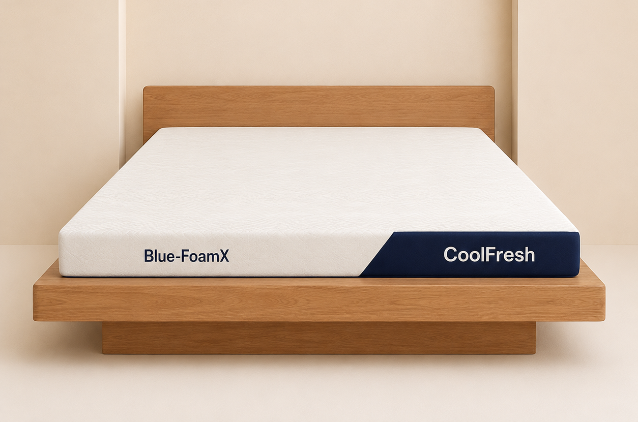 Nệm BlueFoamx CoolFresh Celina cao cấp thiết kế hiện đại thoáng mát đàn hồi êm ái cho phòng ngủ sang trọng