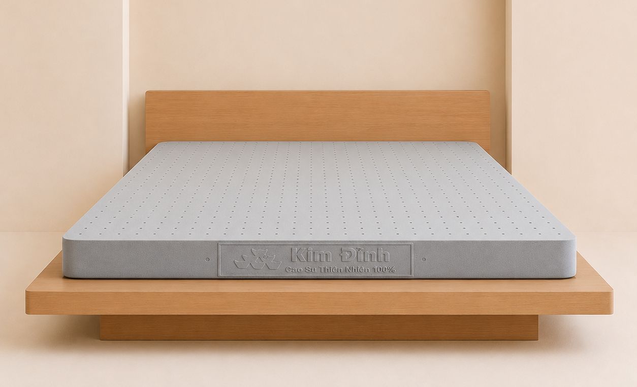 Nệm cao su thiên nhiên 100% Kim Đỉnh than hoạt tính cao cấp đàn hồi tốt thoáng khí và hỗ trợ giấc ngủ êm ái