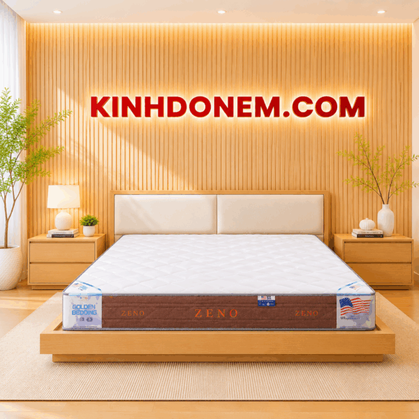 Nệm lò xo Zeno Việt Mỹ liên kết 2 viền cao cấp thiết kế sang trọng, bề mặt êm ái nâng đỡ cơ thể tốt