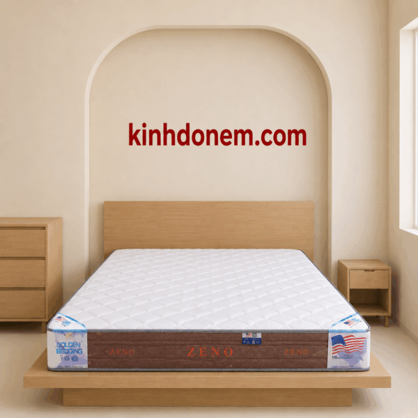 Nệm lò xo Zeno Việt Mỹ liên kết 2 viền cao cấp thiết kế sang trọng, bề mặt êm ái nâng đỡ cơ thể tốt