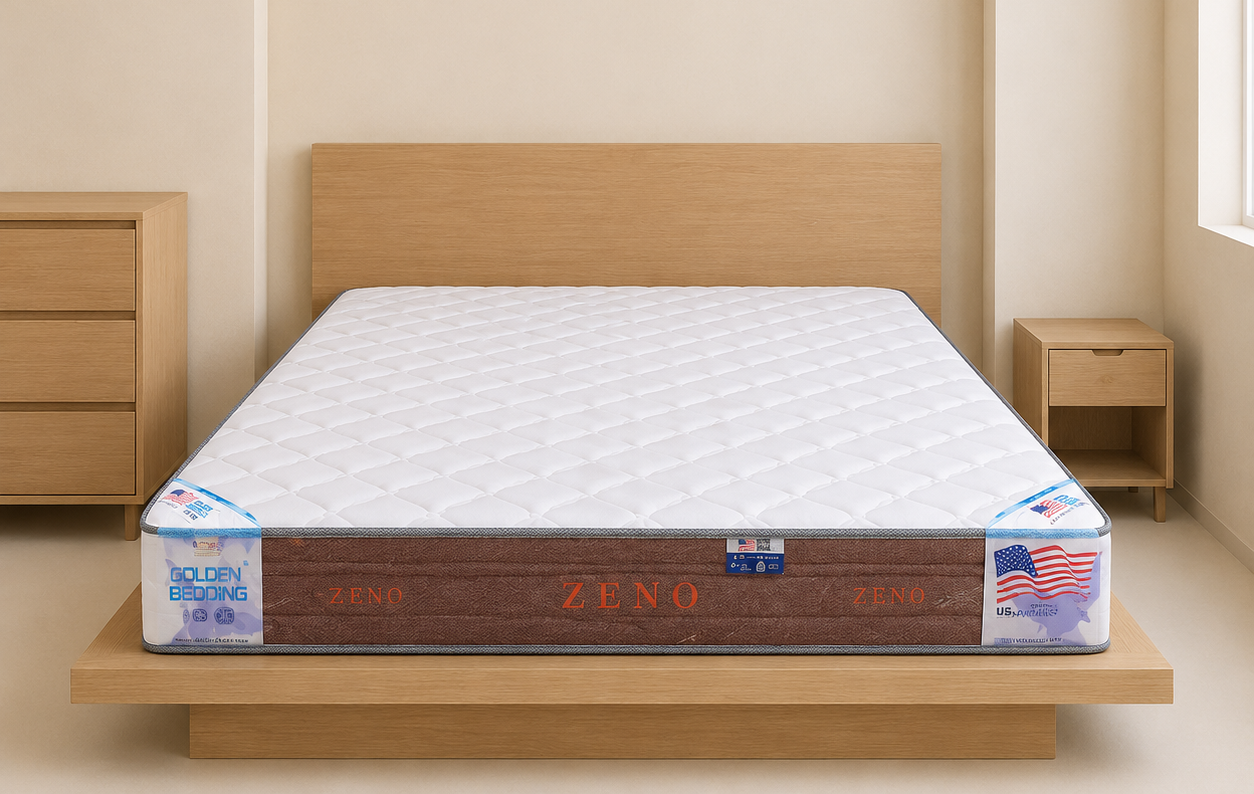 Nệm lò xo Zeno Việt Mỹ liên kết 2 viền cao cấp thiết kế sang trọng, bề mặt êm ái nâng đỡ cơ thể tốt