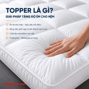 Topper microfiber cao cấp màu trắng tăng độ êm cho nệm chuẩn khách sạn