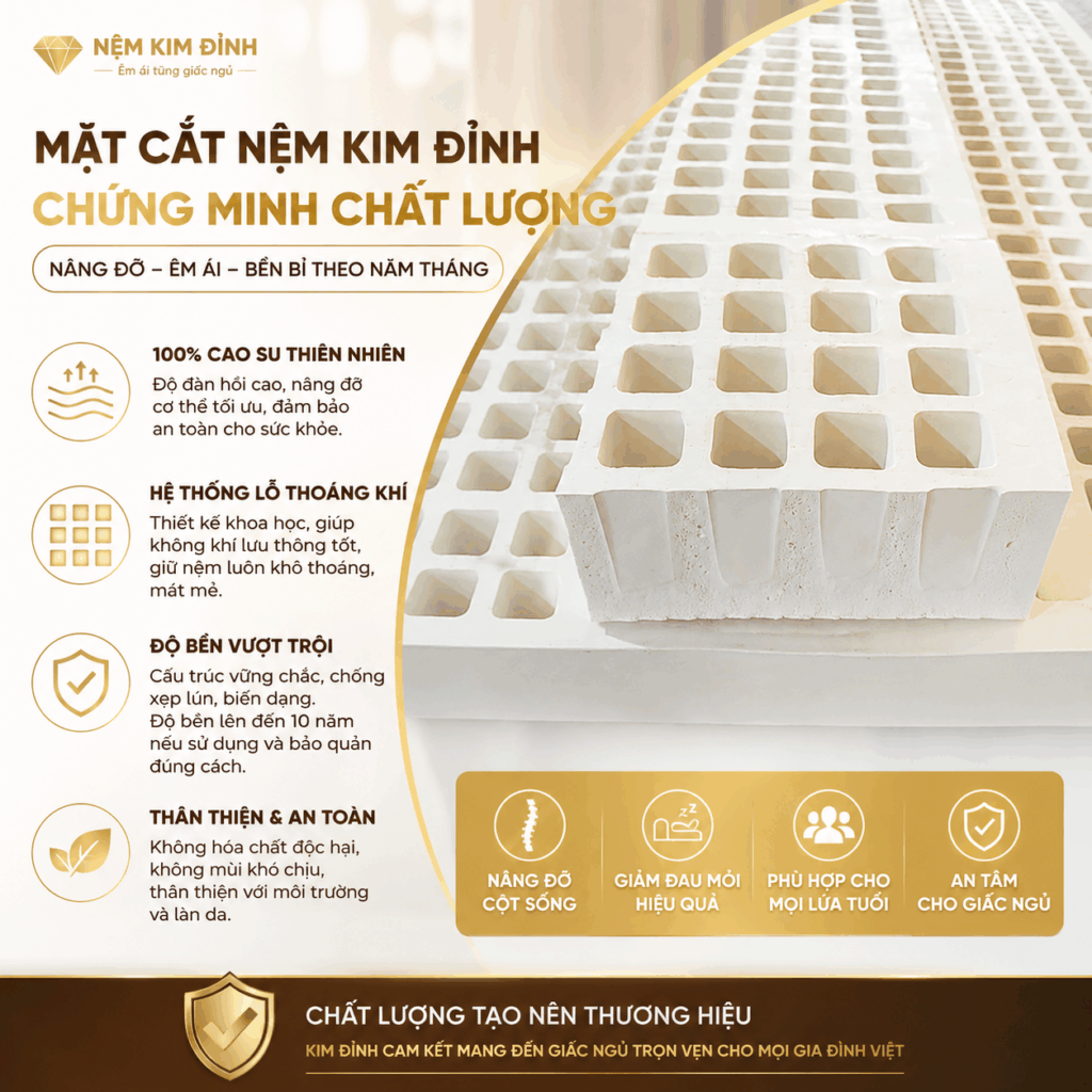 Nệm Kim Đỉnh, Dòng nệm cao su thiên nhiên đúc tại Đà Nẵng