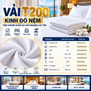 dòng Chăn Ga Gối Khách Sạn Vải T200